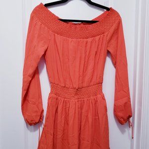 Orange Red Off-the Shoulder dress